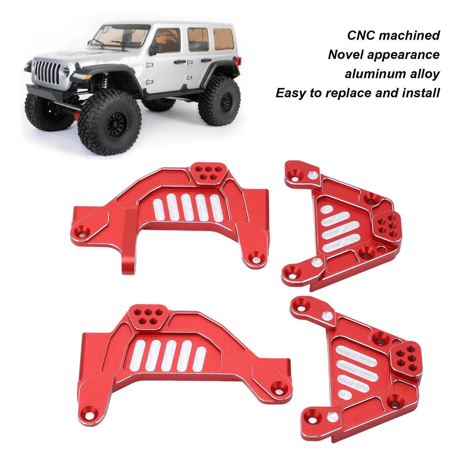 RC Shock Hoops CNC mecanizado reemplazable aleación de aluminio torres de choque delanteras traseras para Axial 1/6 SCX6 (Roja)