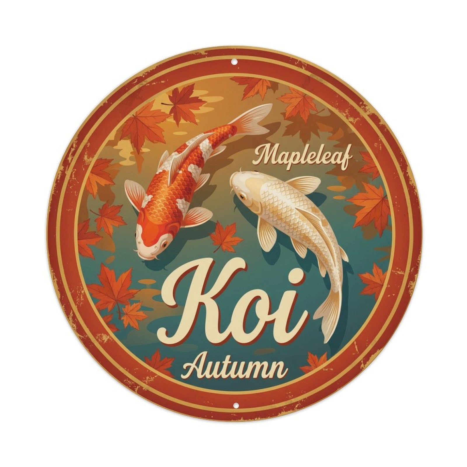 Tgrcjimh Style Metal Tin Sign Koi Fish Palace Royal Grand Japan Retro