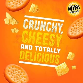 Mini Cheddars Snacks Bulk Mega Value Box of 48 x 23g Original Cheddar Biscuits Baked with Real Cheese Bar Snack for Home Pub, Birthday Party Food or Lunchbox Snack with Birthday Card