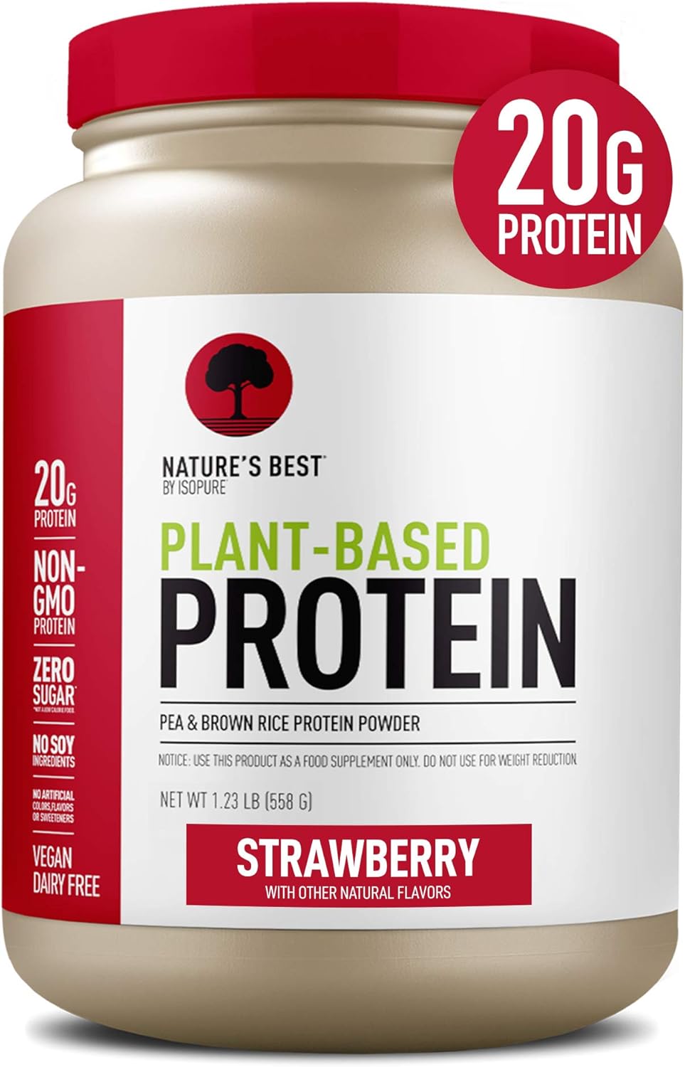 Nature's Best Plant Based Vegan Protein Powder by Isopure - Organic Keto Friendly, Low Carb, Gluten Free, 20g Protein, 0g Sugar, Chocolate, 20 Servings: Health & Personal Care