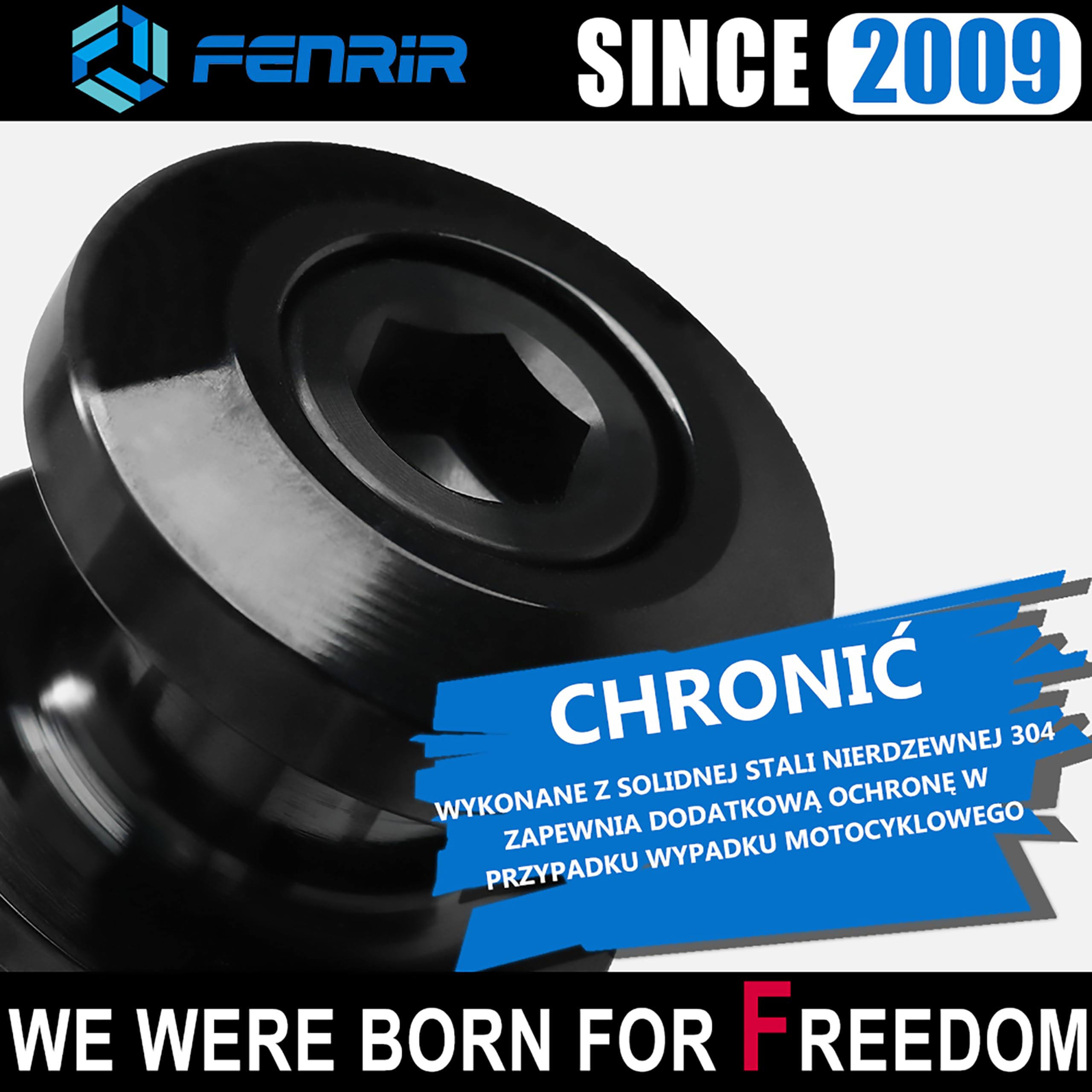 FENRIR Szpule z wahaczami motocyklowymi osi wahacza Szpulki do stojaków na wybieg DLA M6 MT10 MT09 MT03 XSR900 Tracer9 YZF-R1 R3 R6 R7 R125 Tuono660/V4 Tuareg660 RSV4 RS660 RS457 Monster937 Monster821