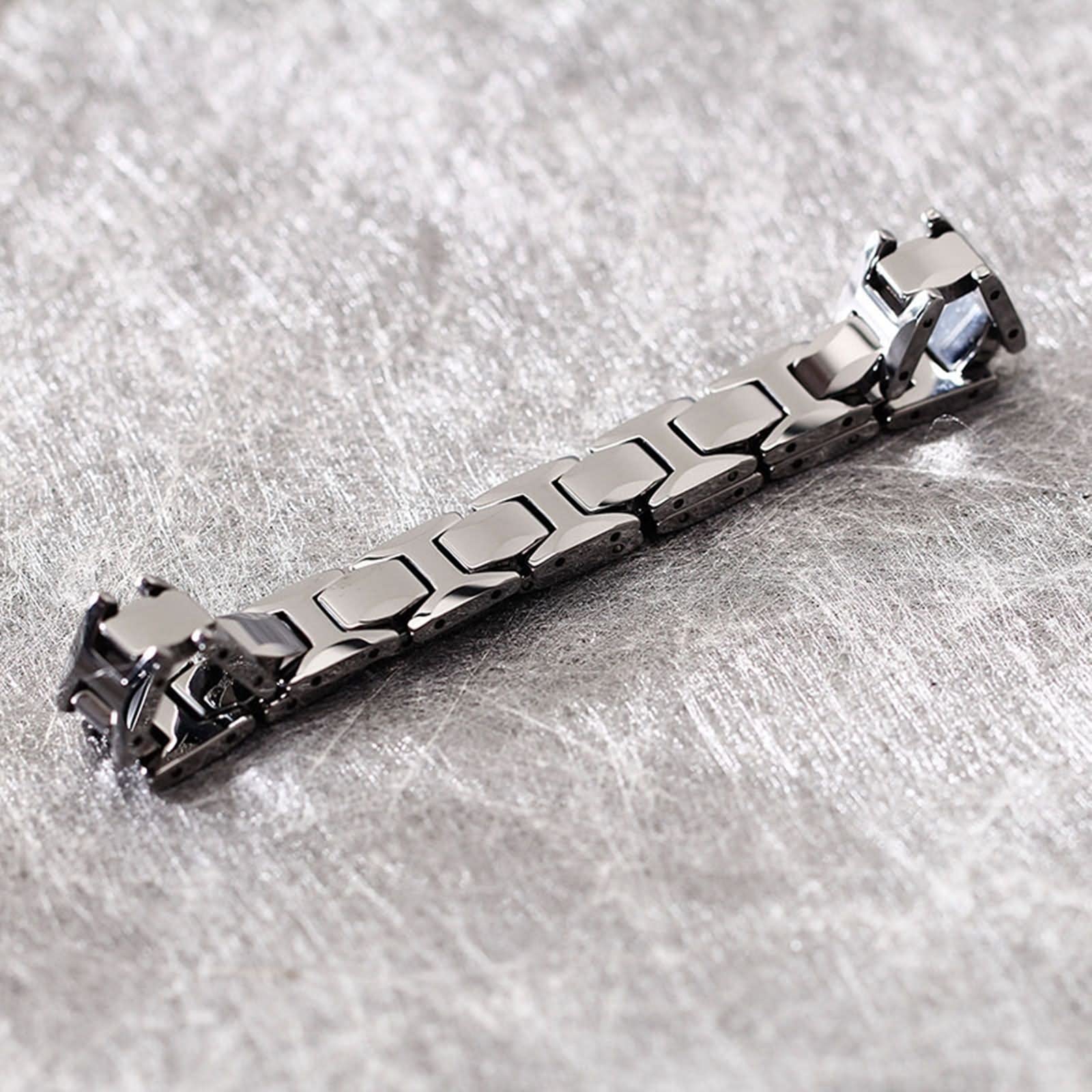 Metalowe bransoletki dla mężczyzn, biżuteria ze stali nierdzewnej dla mężczyzn bransoletka magnetyczna srebrna stal nierdzewna 205 x 11 mm