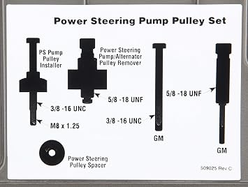 OTC 4530 Power Steering Pump Pulley Service Set - Fits Most Domestic Vehicles with 1-1/8, 1-1/4, 1-5/16 and 1-3/8 Diameter Pulley Hubs; Includes Storage Case
