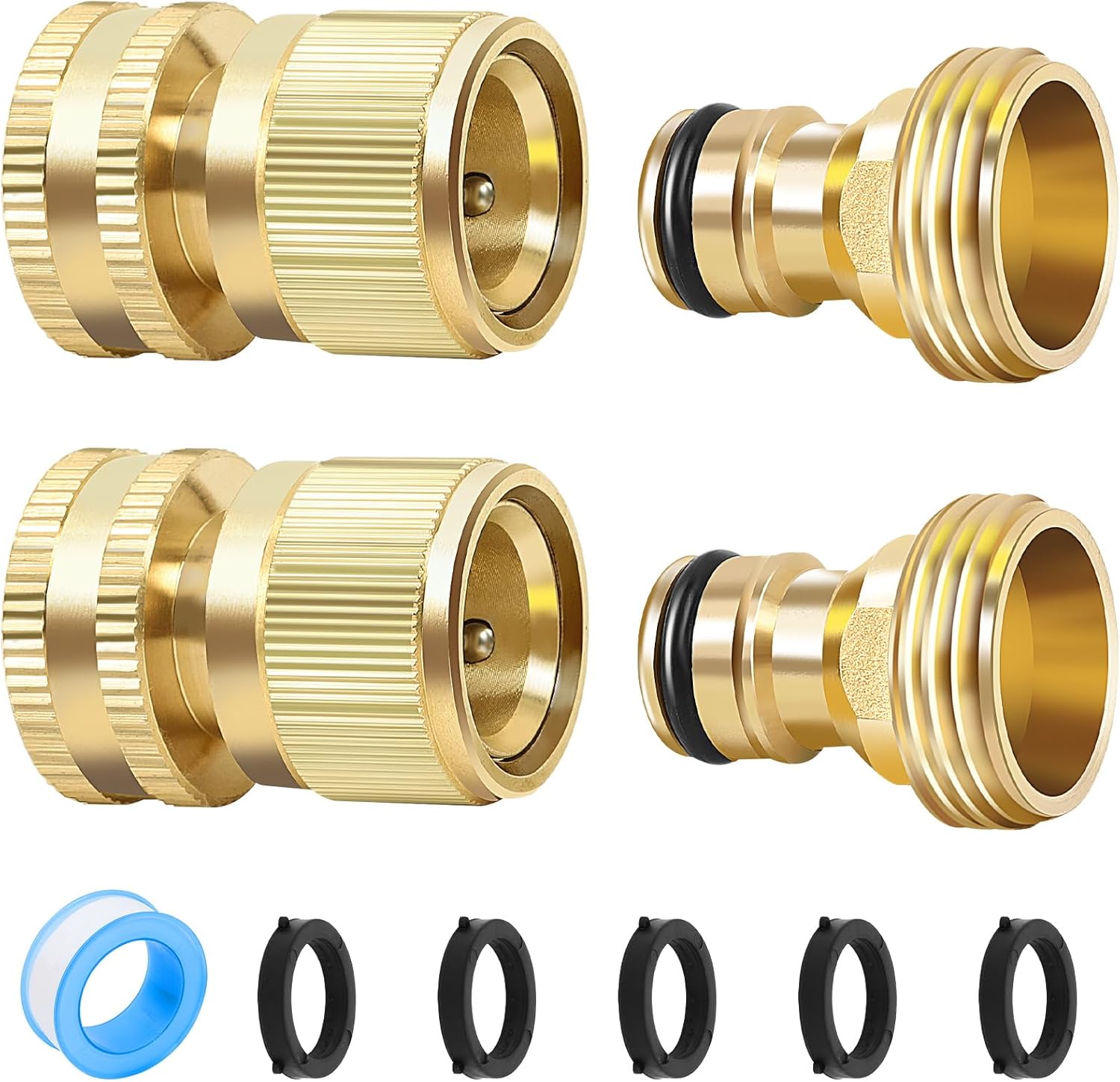 Fertoriy Garden Hose Quick Connect Fittings, Brass Hose