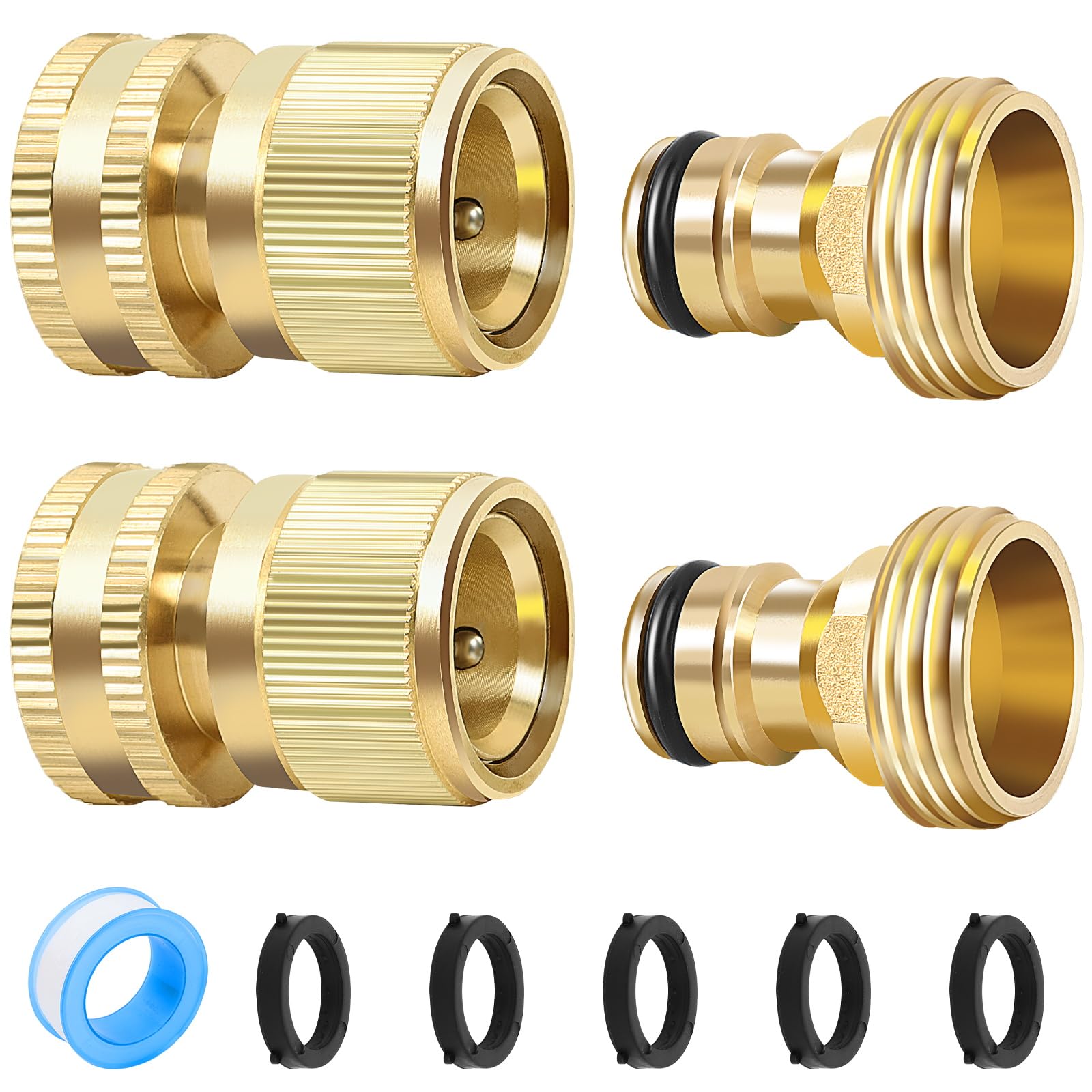 Buy Fertoriy Garden Hose Quick Connect Fittings, Brass Hose Quick