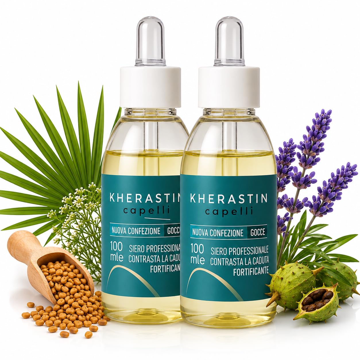 Kherastin Gocce 200ml Trattamento Anticaduta Capelli Uomo Donna | Extra Forte, Rinforza Bulbo, Stimola Ricrescita, Fortificante Naturale