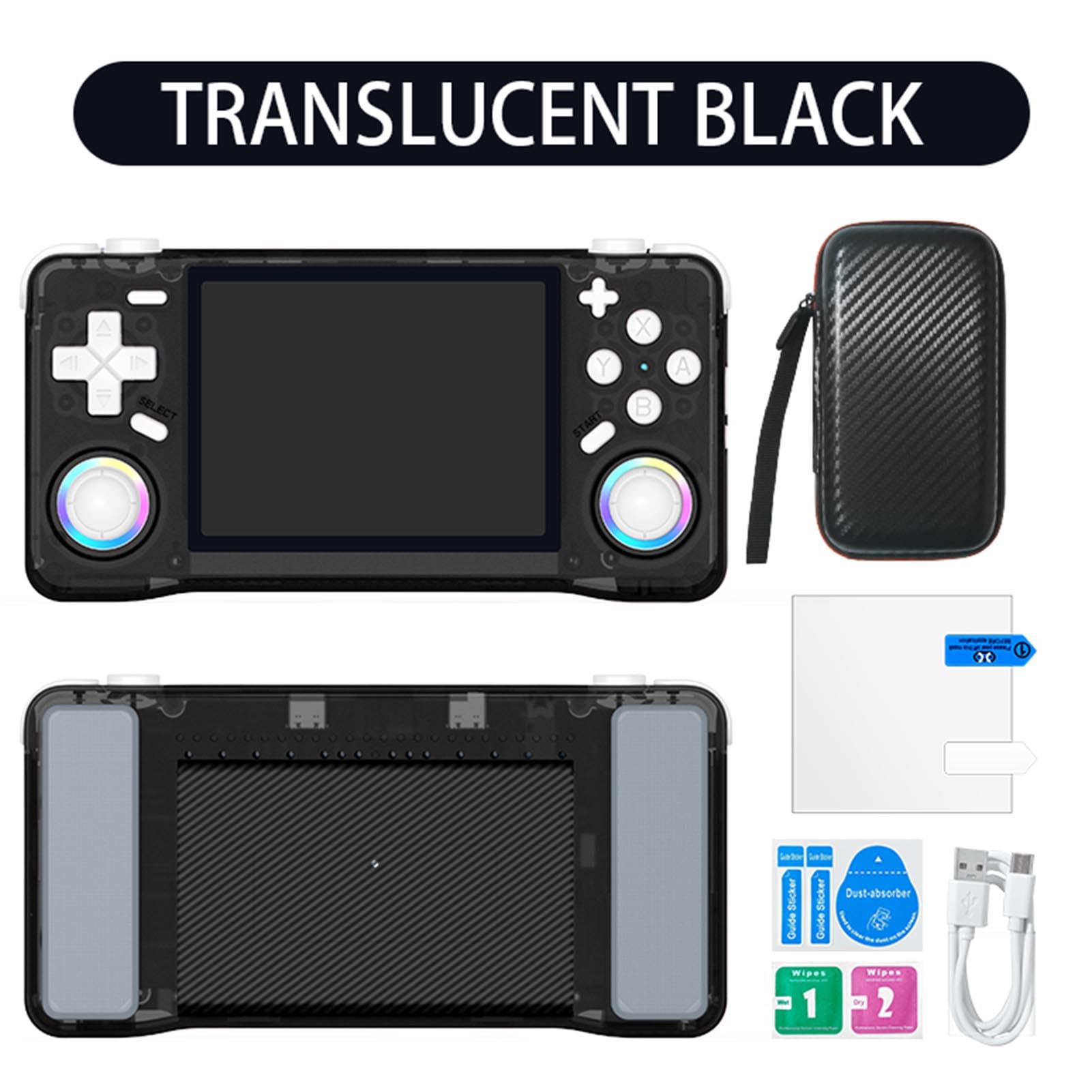 Elprico Handheld Game Console, 3,5 -calowa Ekran HD Construkcyjne Gry Retro Gier z Wieloma Emulatorami, 4000 MAh Bateria do ładowania Kieszonkowego Gracza do Gry Domowej do (64GB)