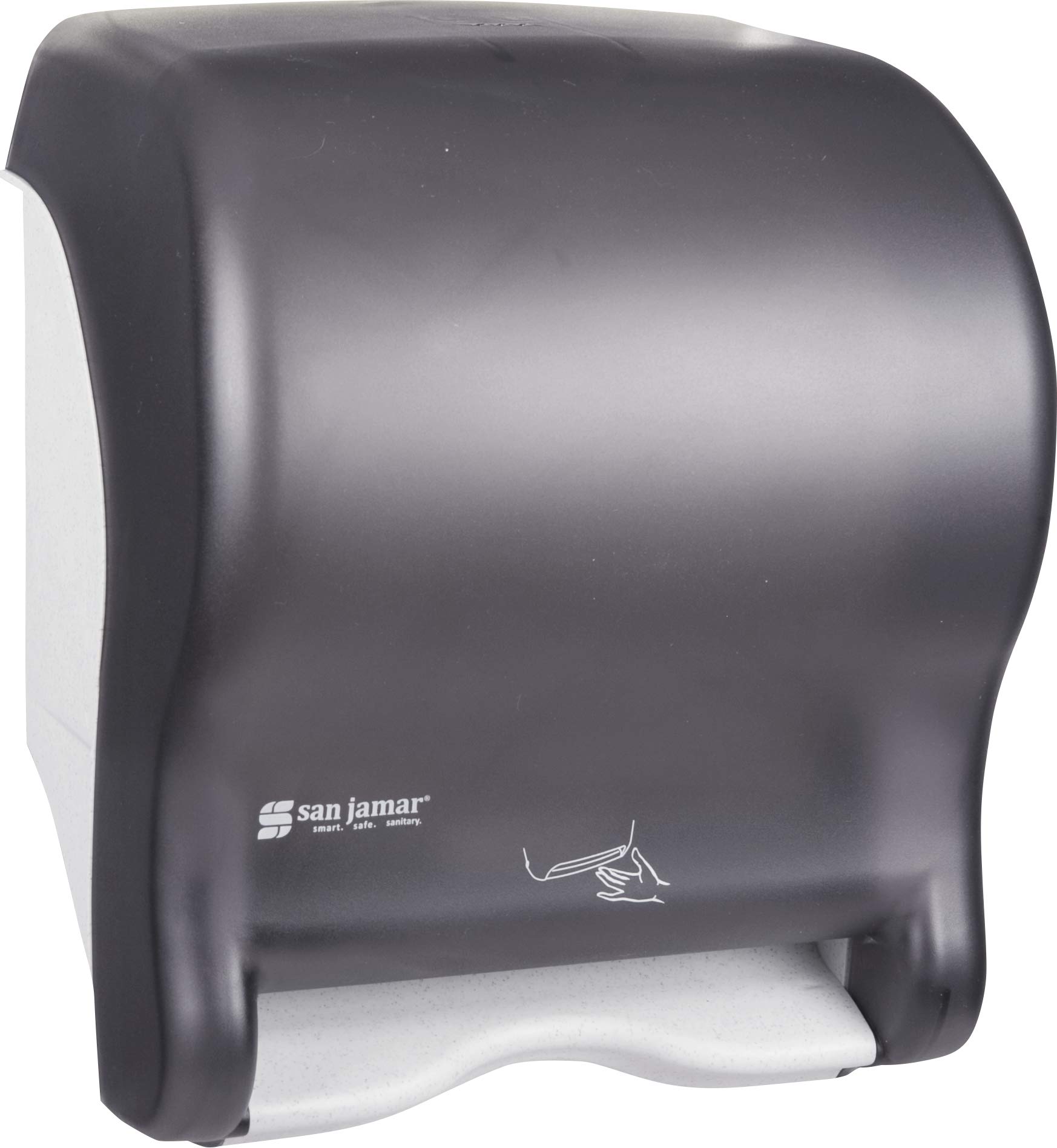 San Jamar T8400TBK Smart Essence elektroniczny dozownik ręczników w rolce, 11,8 szer. x 25 cm wys. x 30 cm, czarny, plastik