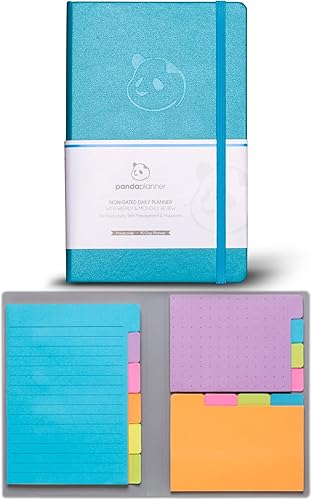 Panda Planner - Agenda de 90 días sin fecha, agenda diaria con notas adhesivas clásicas, planificador organizador y notas adhesivas para