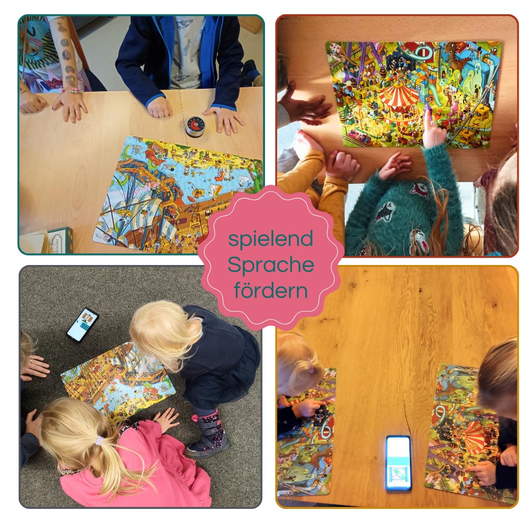 für Kinder 'Logopädie Spiele Sprachförderung Kindergarten' Hochwertig Illustriert [analog+digital nutzbar] Interaktiv wähle Dein Lieblingsmotiv (Motiv: Kindergarten - Laute: K+T)