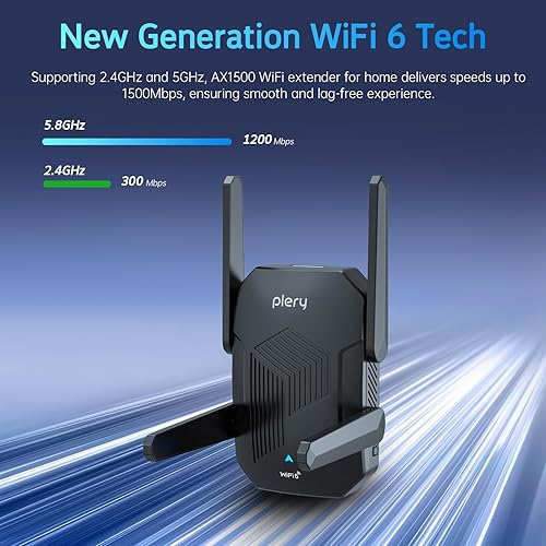 Miniatura 2 de Extensor WiFi AX1500 con WPA3  Amplificador de señal WiFi de 1500 Mbps  Extensor de Internet de doble banda para agricultura, juegos, oficina