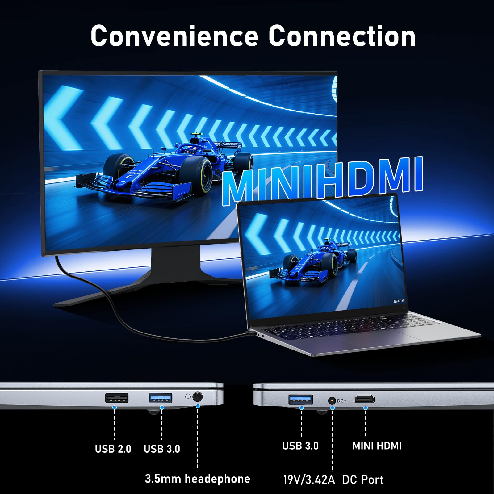FUNYET Computer portatile da 16 pollici Gaming Laptop, 16 GB di RAM, 1 TB di SSD, Win 11 Pro Notebook, PC portatile Processore N150 (fino a 3,6 GHz), 6000 mAh, FHD 1920 x 1200, tastiera
