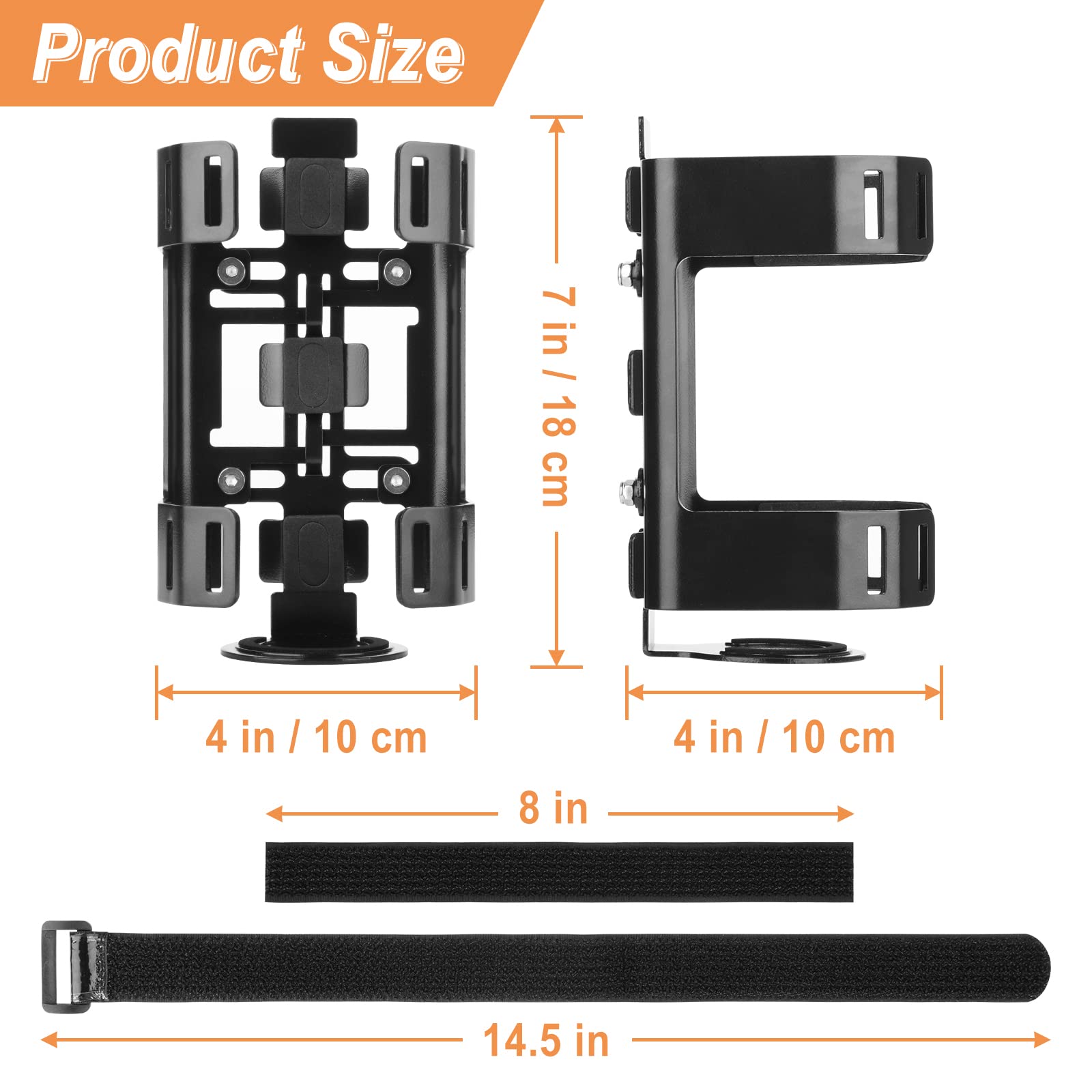 Cosmos Bike Water Bottle Holder Motorcycle Bottle Cage Rack for Bicycle Road Bike Mountain Biks Golf Cart Scooter Parasol - Adjustable Size Fits for Diameter 2.5” - 3” Bottles & Two-Way Installation