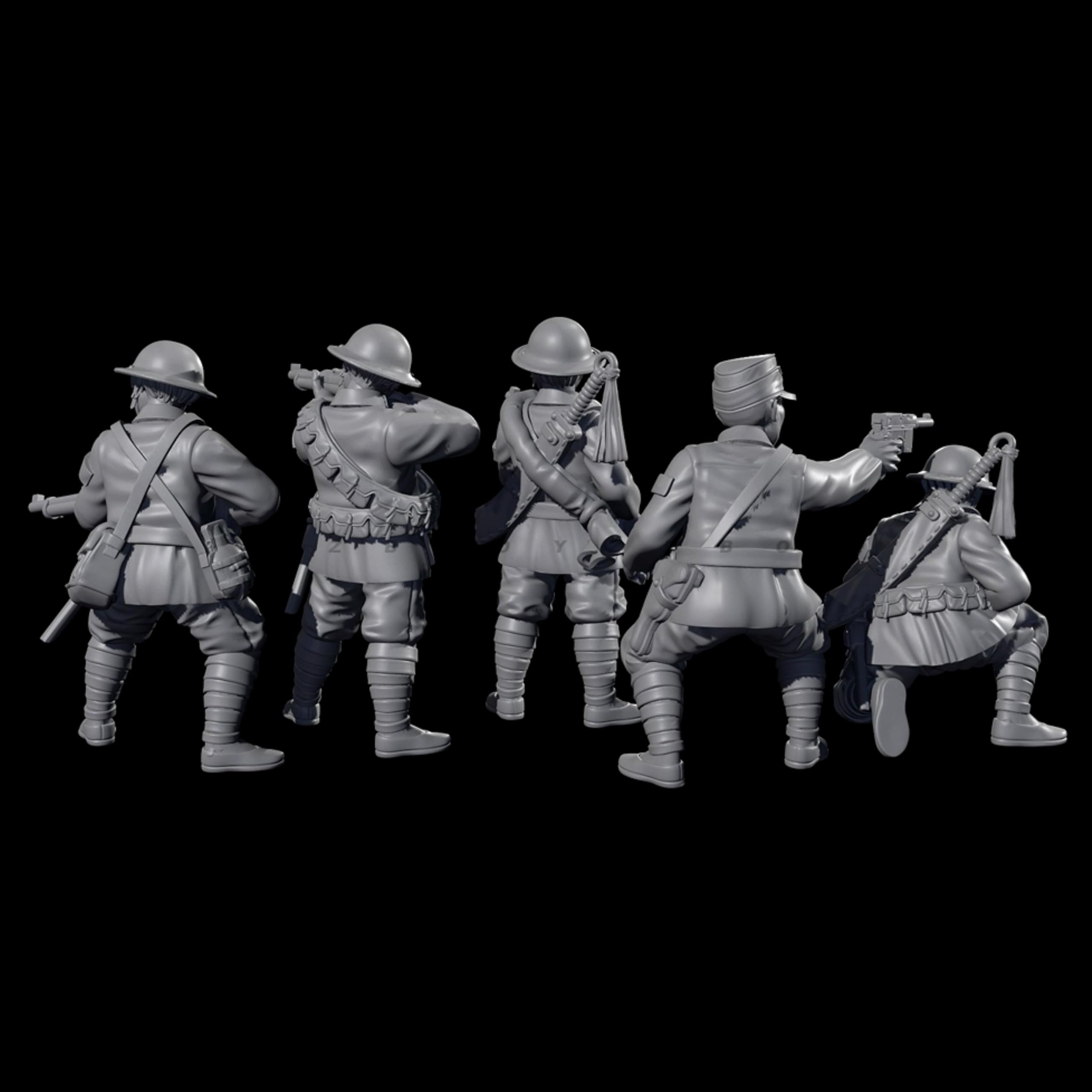 1/35 Kit de Modelo de Soldado en Resina, sin Pintar y sin Montar (5 Figuras) //l2b5J34
