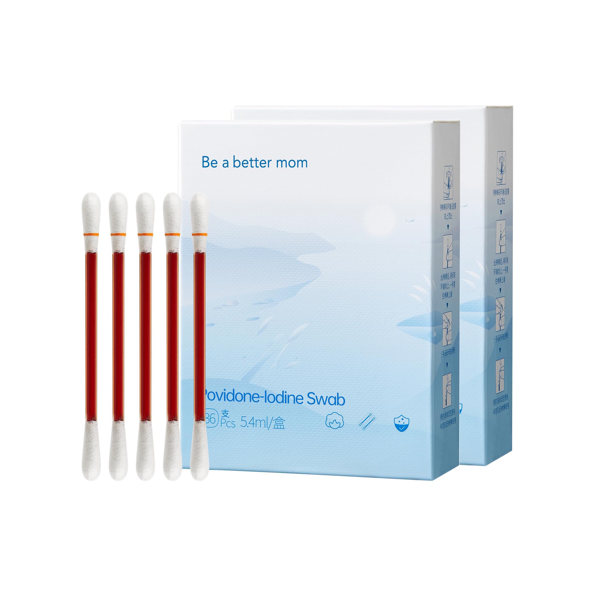 72Pcs Disposable Iodophor Swabs Outdoor Supplies Medical Cotton Iodine Individually Packaged For Wound Treatment