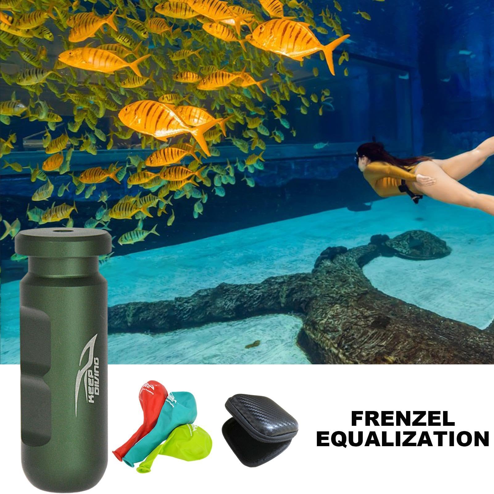 Frenzel Equalization - Simulador de equilibrio de oídos, entrenador de buceo reutilizable, equilibrio de oídos, entrenador de respiración submarino para buceo libre, natación