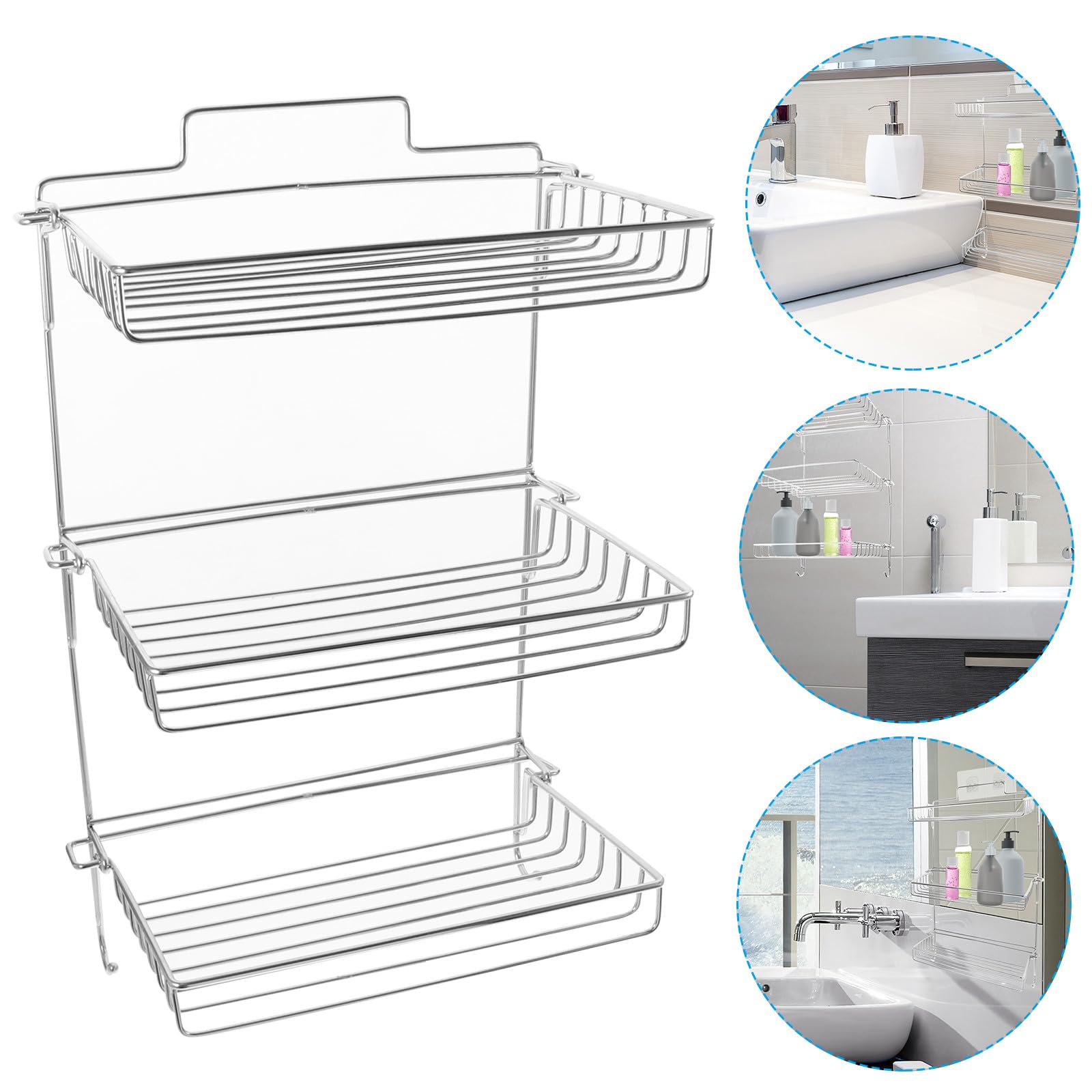 Estantería Plegable de Pared para Baño sin Taladro Organizador de Acero Inoxidable con Diseño Ventilado y Drenaje Rápido Repisa Segura y Resistente para Productos de Higiene