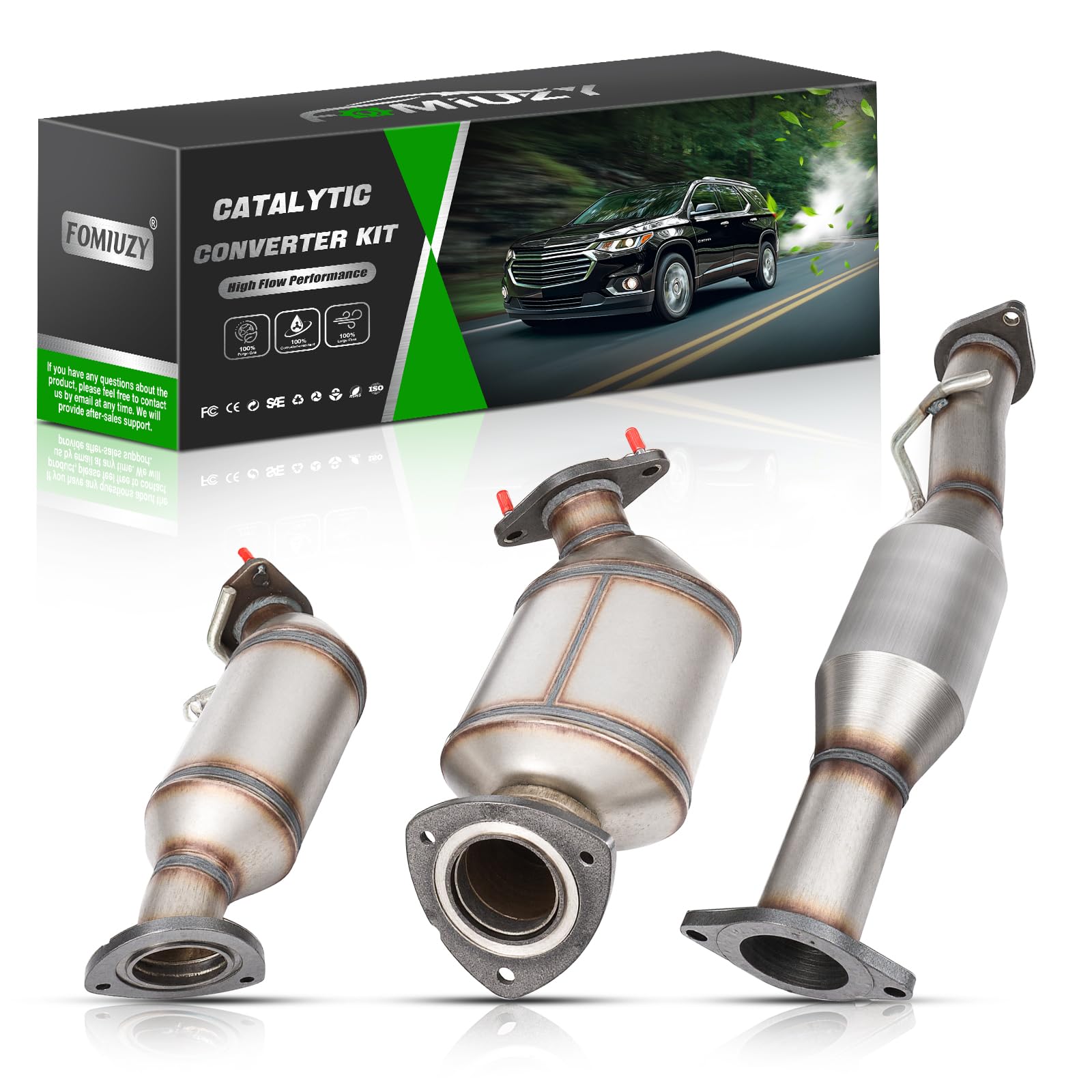 High Flow Front Catalytic Converter Kit Direct-Fit Chevy Traverse 2009 2010 2011 2012 2013 2014 2015 2016 2017 GMC Acadia 2007-2017 Buick Enclave 2008-2017 Saturn Outlook 2007-2010 3.6L