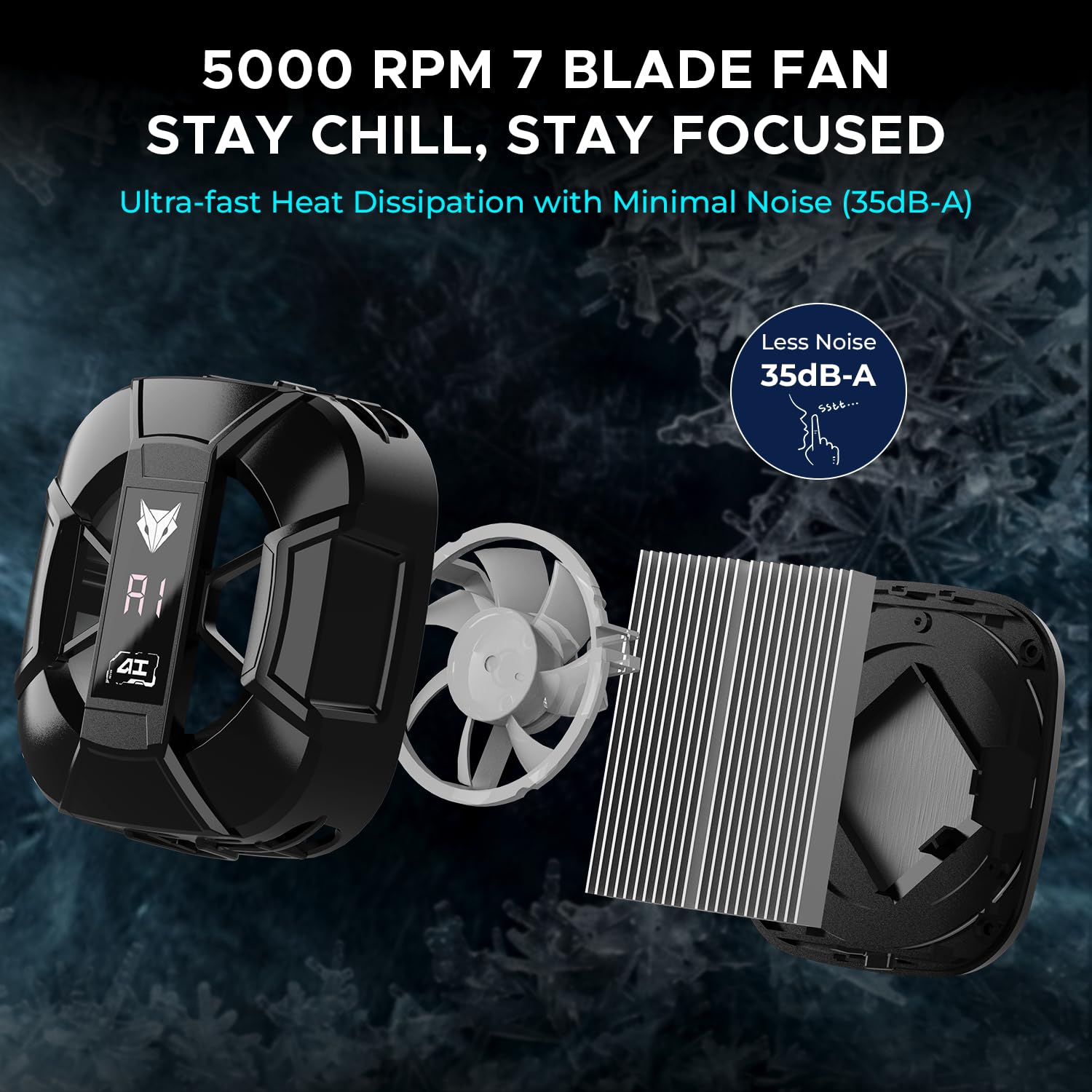 Evofox Hailstone Sense AI Magnetic Semiconductor Mobile Cooler | Smart AI,L1,L2,L3 Mode for Temperature Control |15W Freeze Cooling | for iPhone 12/13/14/15/16,17, iPads and Android Smartphones — Amazon image 5