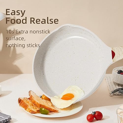 Miniatura 5 de Caannasweis Sartén antiadherente de granito, sartenes antiadherentes para tortillas, sartén para huevos de tortilla, sartén de chef de piedra,