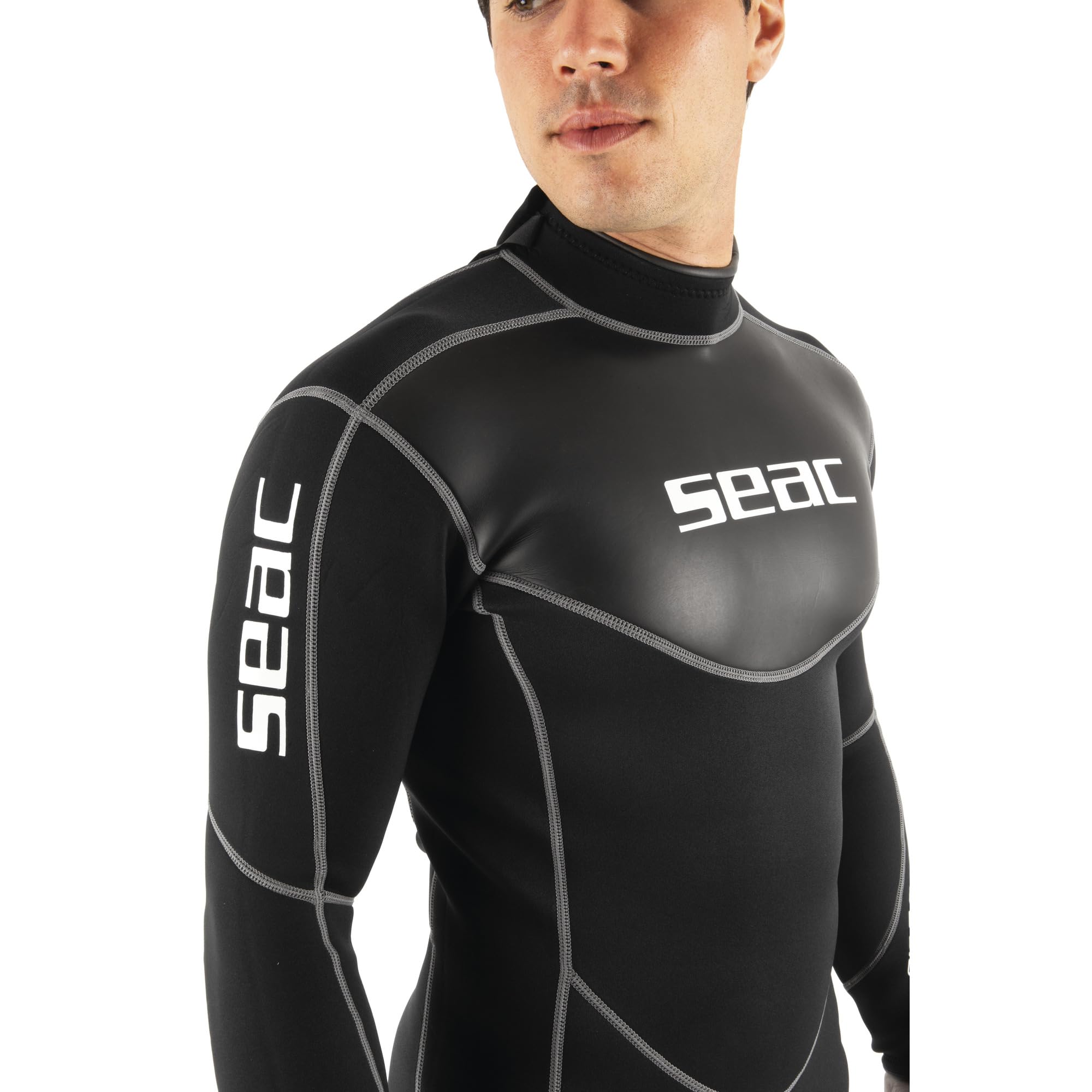 SEAC Sense Long Man, Einteiliger Nass-Neoprenanzug ohne Kapuze für Schnorcheln und Tauchen, 3 mm Neopren