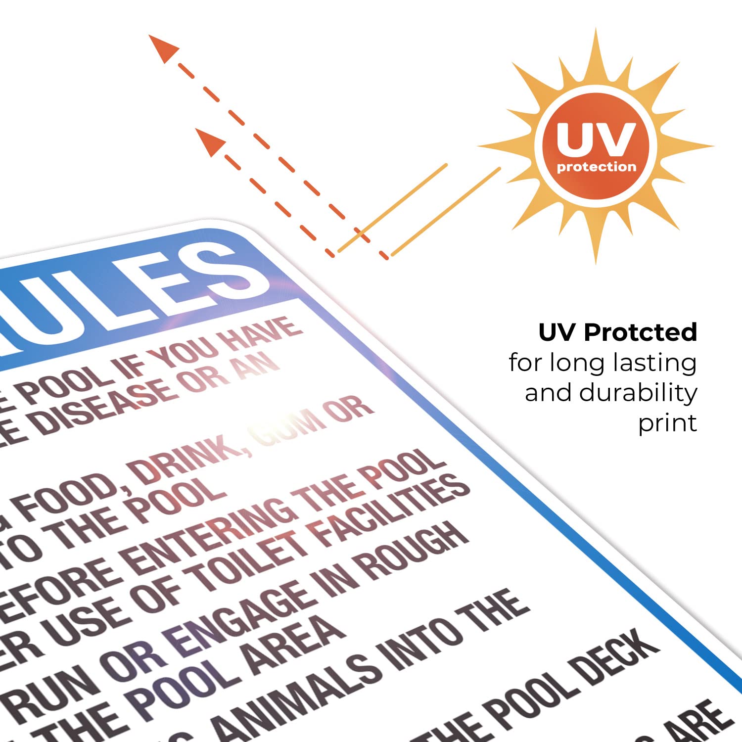 Wisconsin Pool Rules Do Not Enter Sign, Complies with State of Wisconsin Pool Safety Code, (SI-62178) 24x30 Inches, 55 mil Thick HDPS (high Density polystyrene), Made in USA