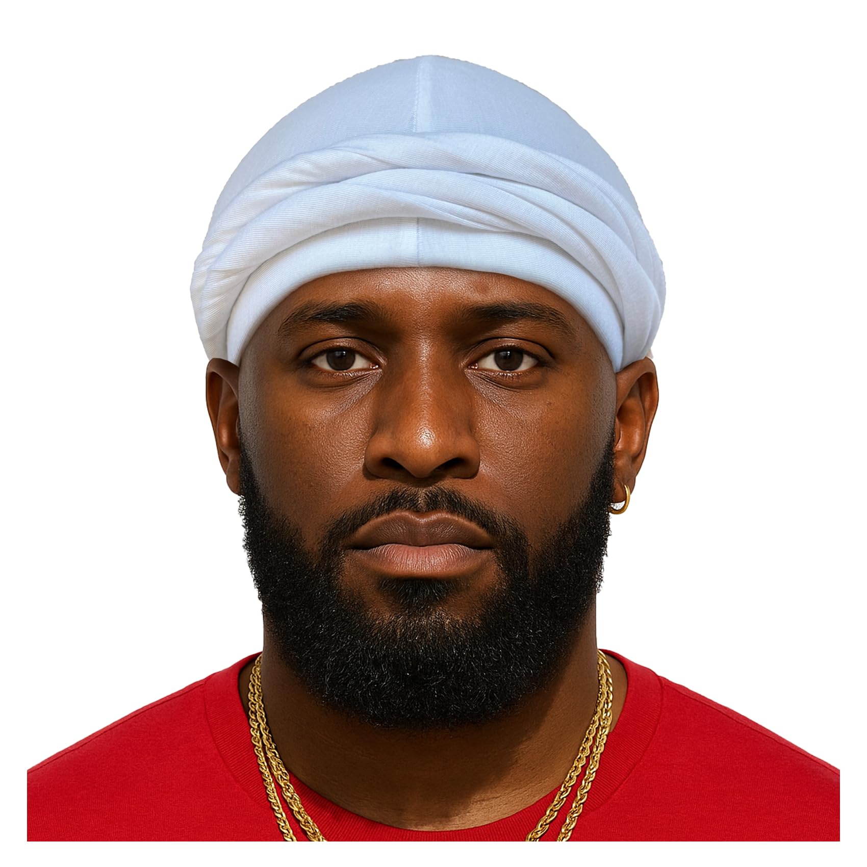 Upgraded Halo Turban Durag for Men Women Pre-Tied Skull Cap Hair Loss Hat Silk-Lined Headwraps Sleeping Bonnet
