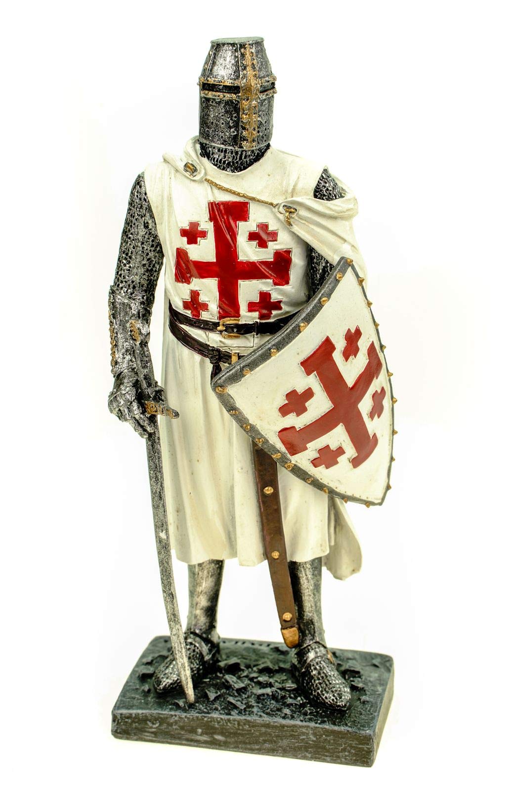 Ritter des heiligen Grabes mit Schwert und Schild 18 cm Figur Templer Skulptur