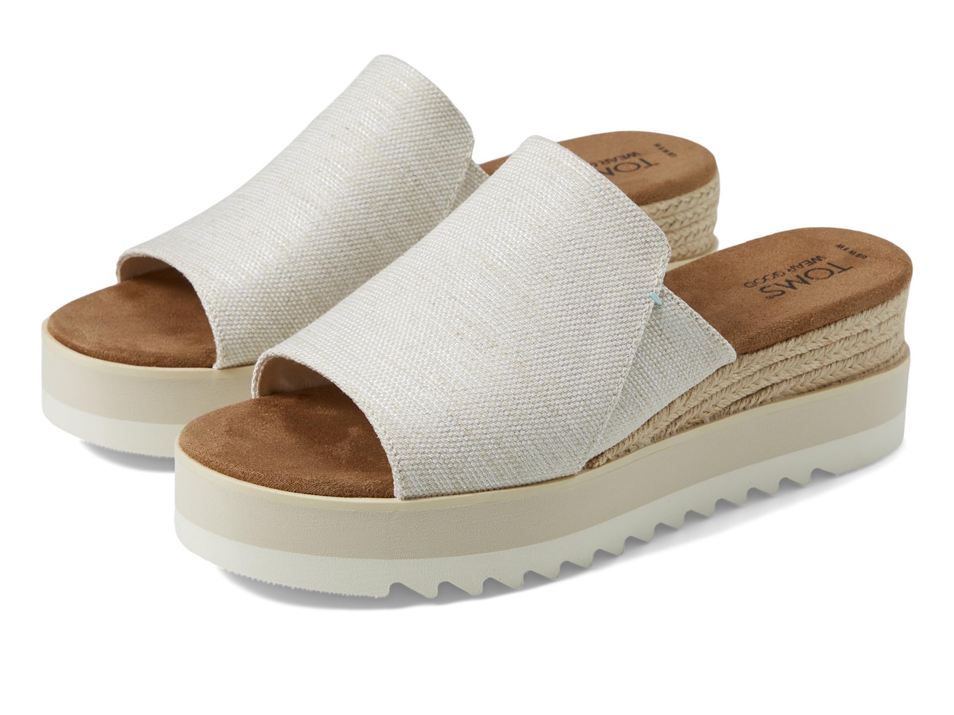 TOMS Women's Diana Mule Sandal, Natural Wide Width Yarn Dye, 7.5