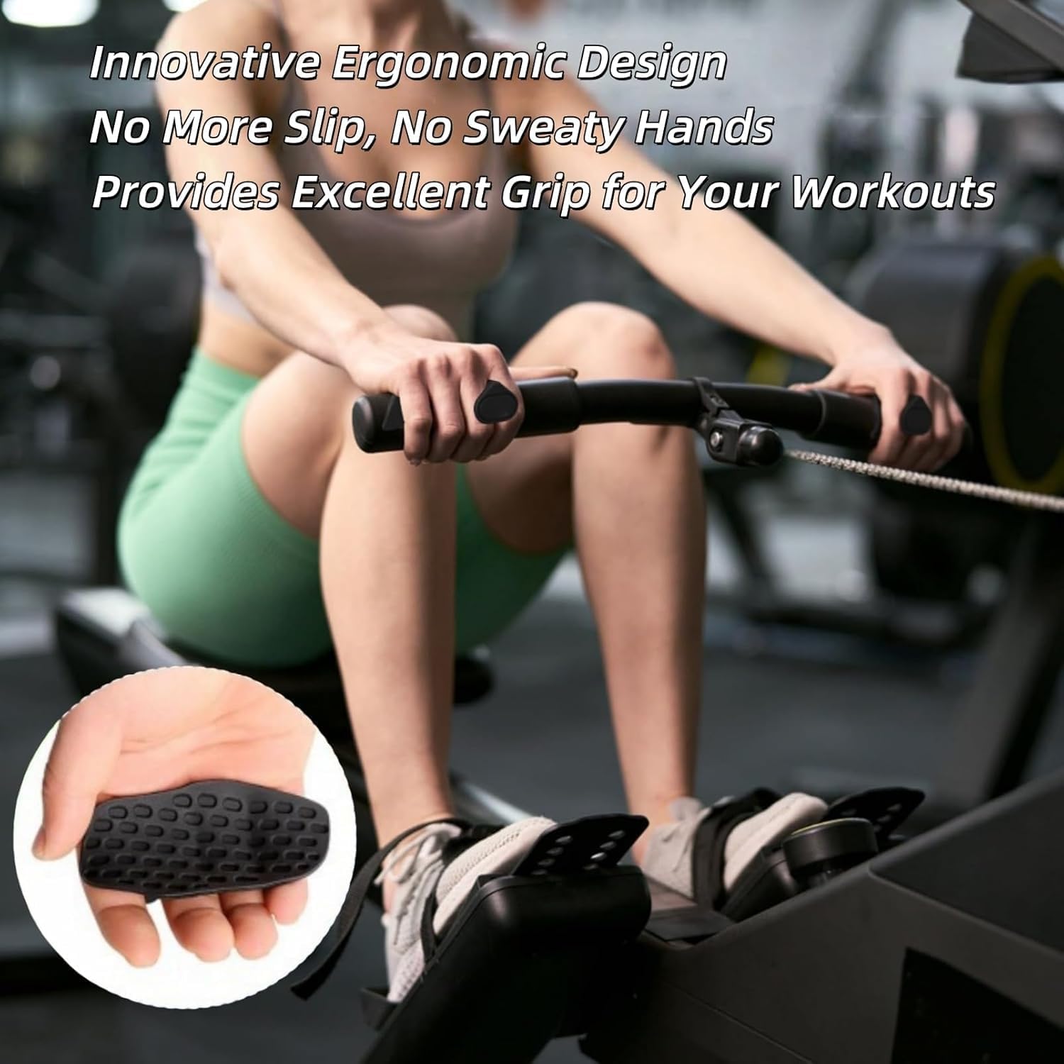 Qivela Anti-Slip Workout Grips, Ergonomic Workout Gloves, Weight Lifting Grips, for Men and Women, Silicone Gym Grips Pads, Soft, Palm Protection, Suitable for Various Fitness Training 1