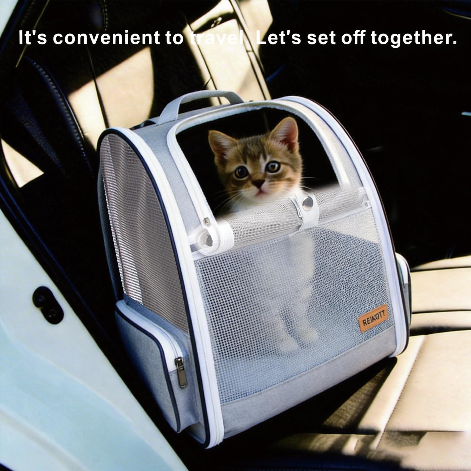 Zaino per gatti, cuccioli, cani e uccelli, in pelle di alta qualità, approvato dalle compagnie aeree, trasportino trasparente per capsule, per viaggio/escursionismo/uso all'aperto