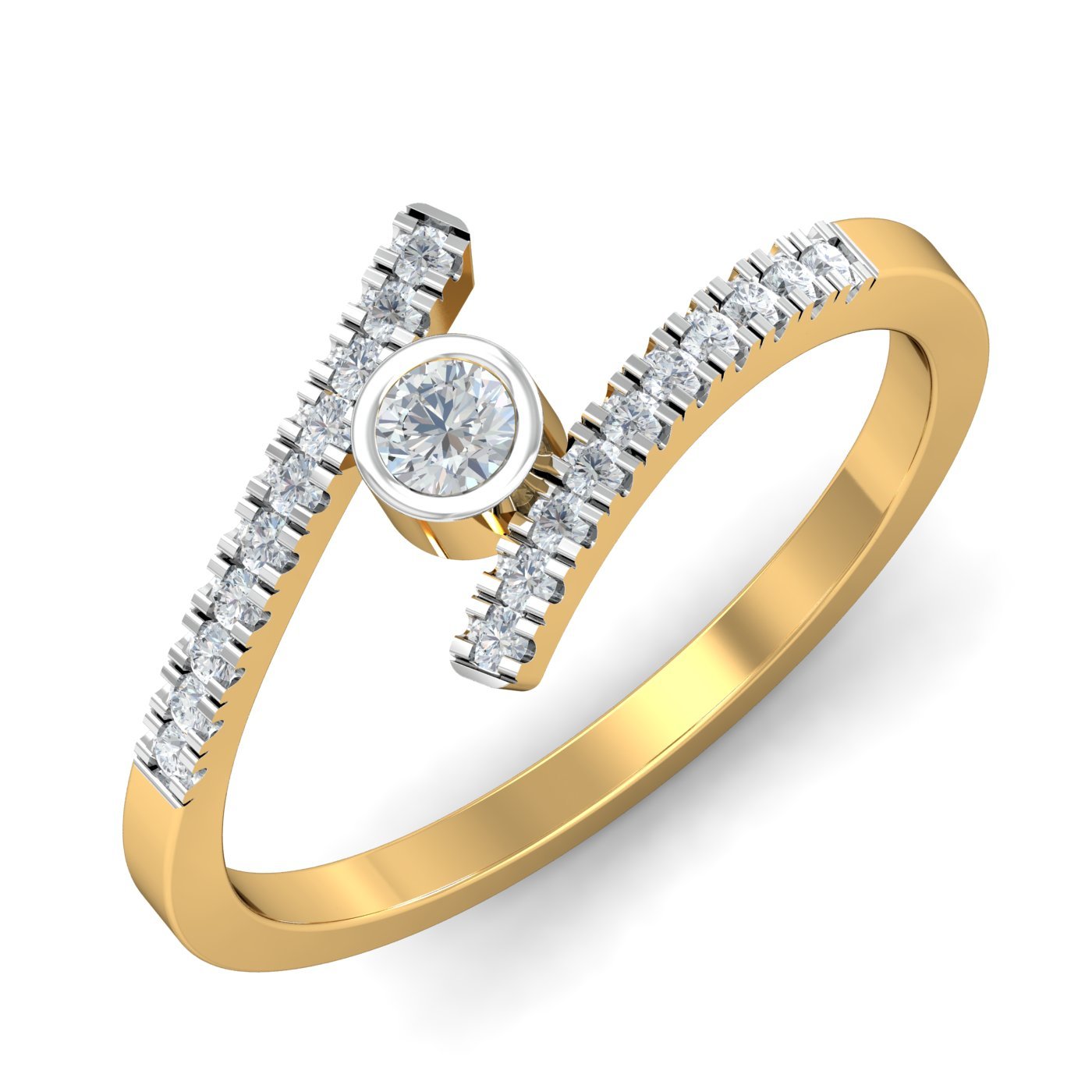 18KT Yellow Gold Remarkable Solitaire Ring for Women-image-11