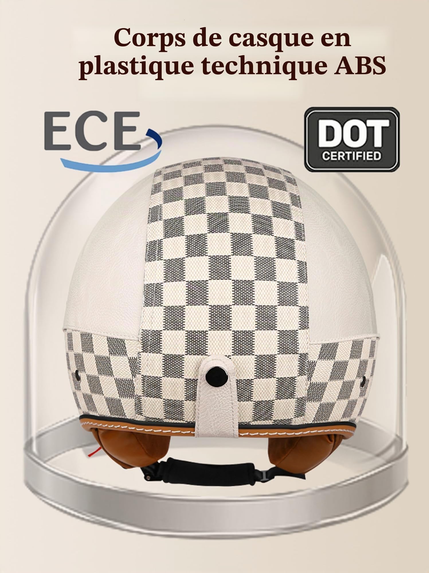Casque Moto Jet Bluetooth Casque Scooter Ouvert Casques Motocross avec Double Visière ECEDOT Homologué Casques Moto avec Microphone Intégré pour Hommes Adultes Femmes(6,L=59~60cm)