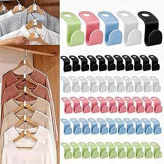 Clothes Hanger Connector Hooks Hangers Cascading Hooks Heavy Duty Connection Hooks Space Saving Hanger Extenders Clips for Clothes for Organizer Closet (60)