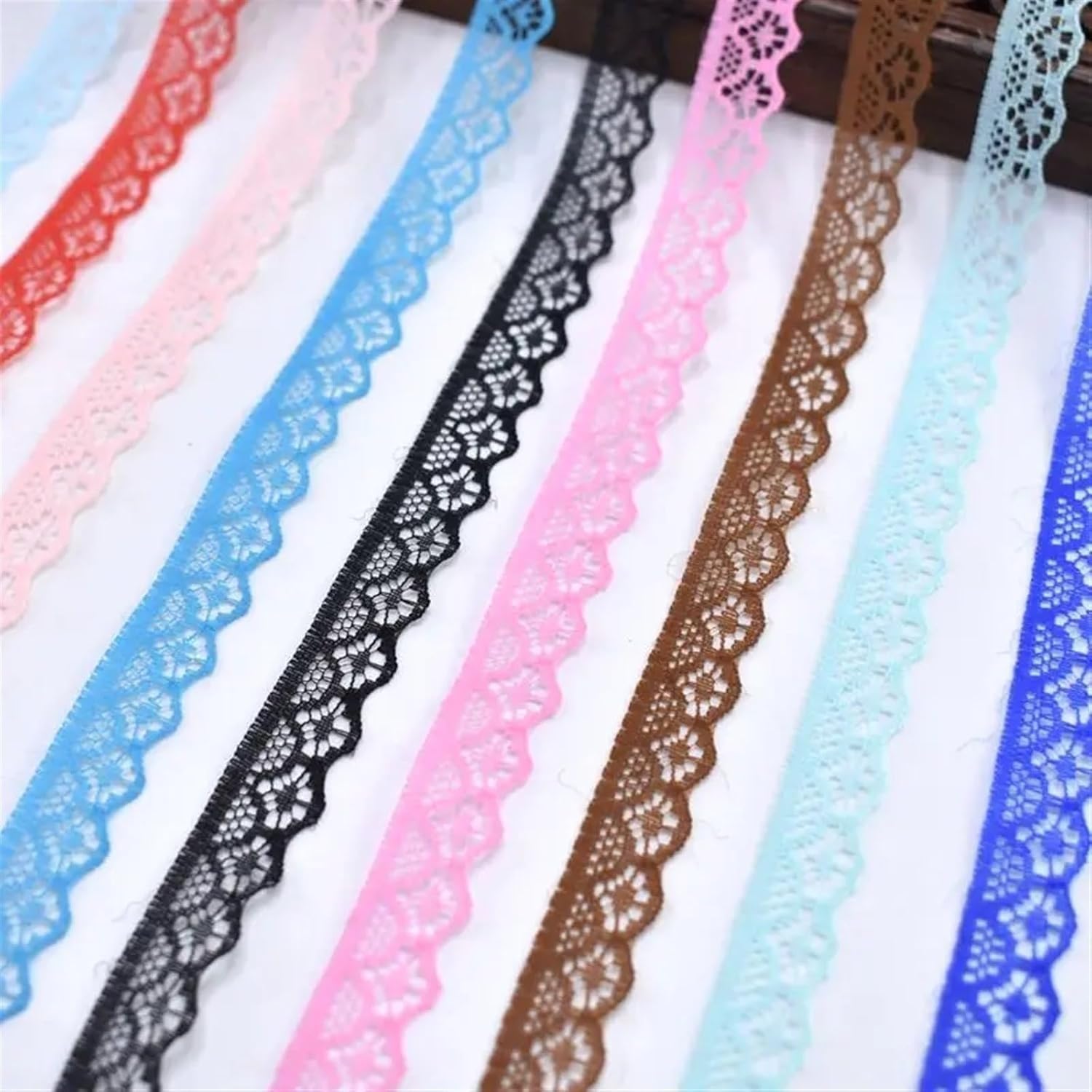 Cinta de Tela Borde de Encaje, Cinta de Encaje de 30 Yardas, Tela de Encaje, Encaje de algodón Blanco(Blue)