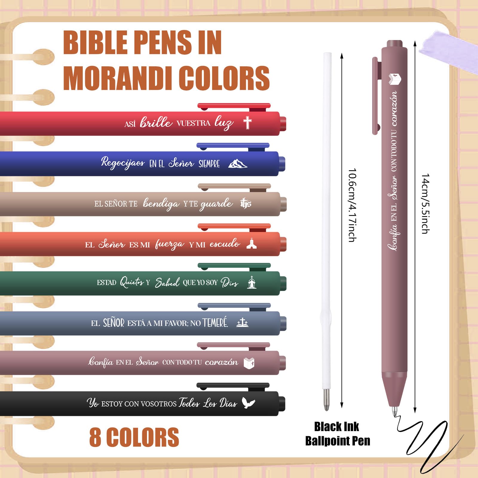 Sayglossy 80 bolígrafos cristianos de la Biblia, bolígrafos cristianos con citas inspiradoras, herramienta de escritura pequeña, retráctil, tinta negra, regalos religiosos para mujeres y hombres
