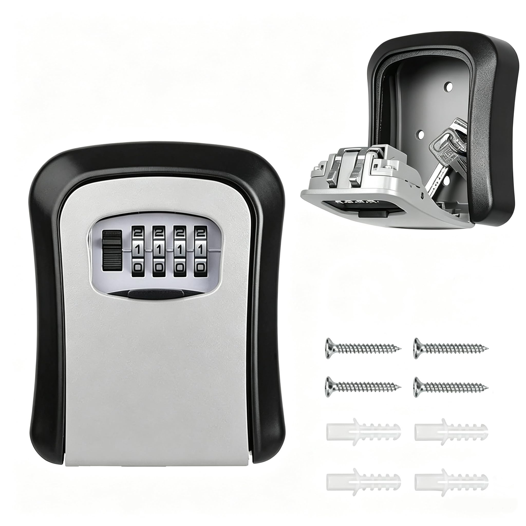 Key Safe Wall Mounted, Lock Box Outdoor, Combination Box, 10 * 7 * 4cm