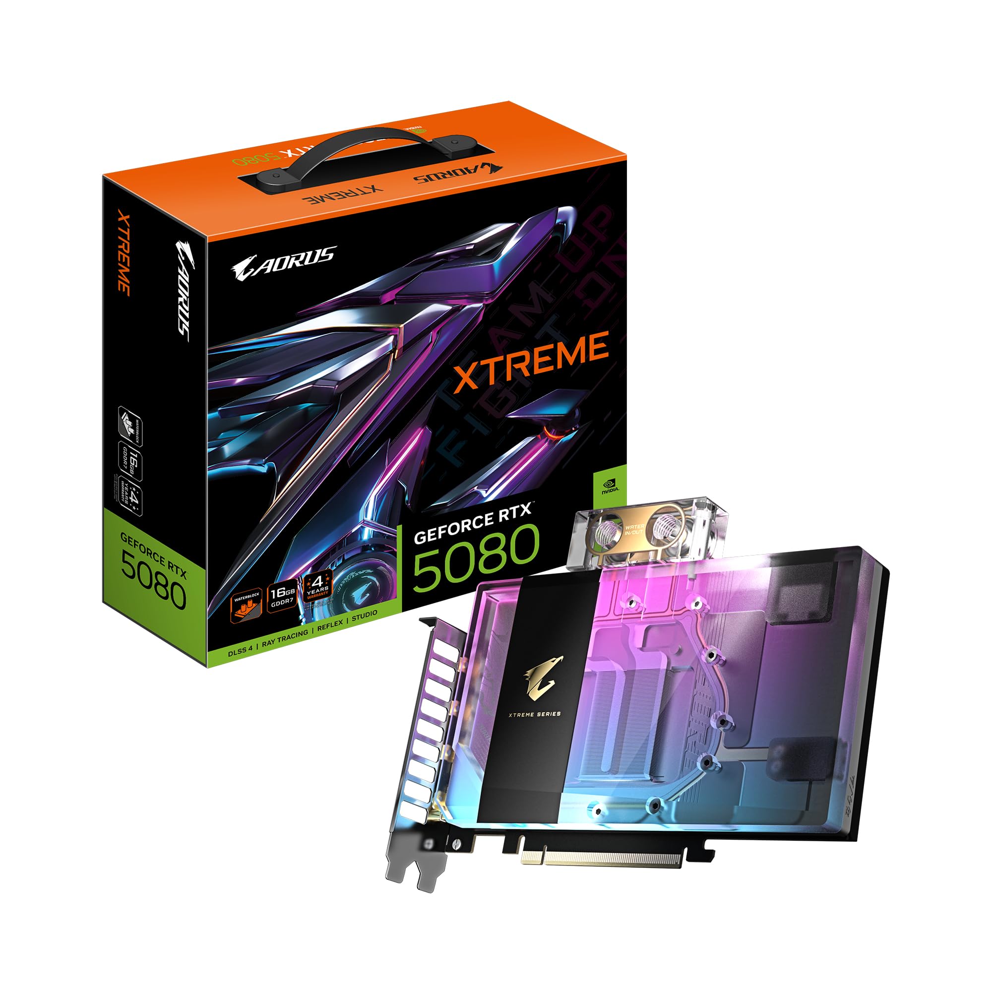 GIGABYTE AORUS GeForce RTX 5080 XTREME WATERFORCE WB 16G Graphics Card - 16GB