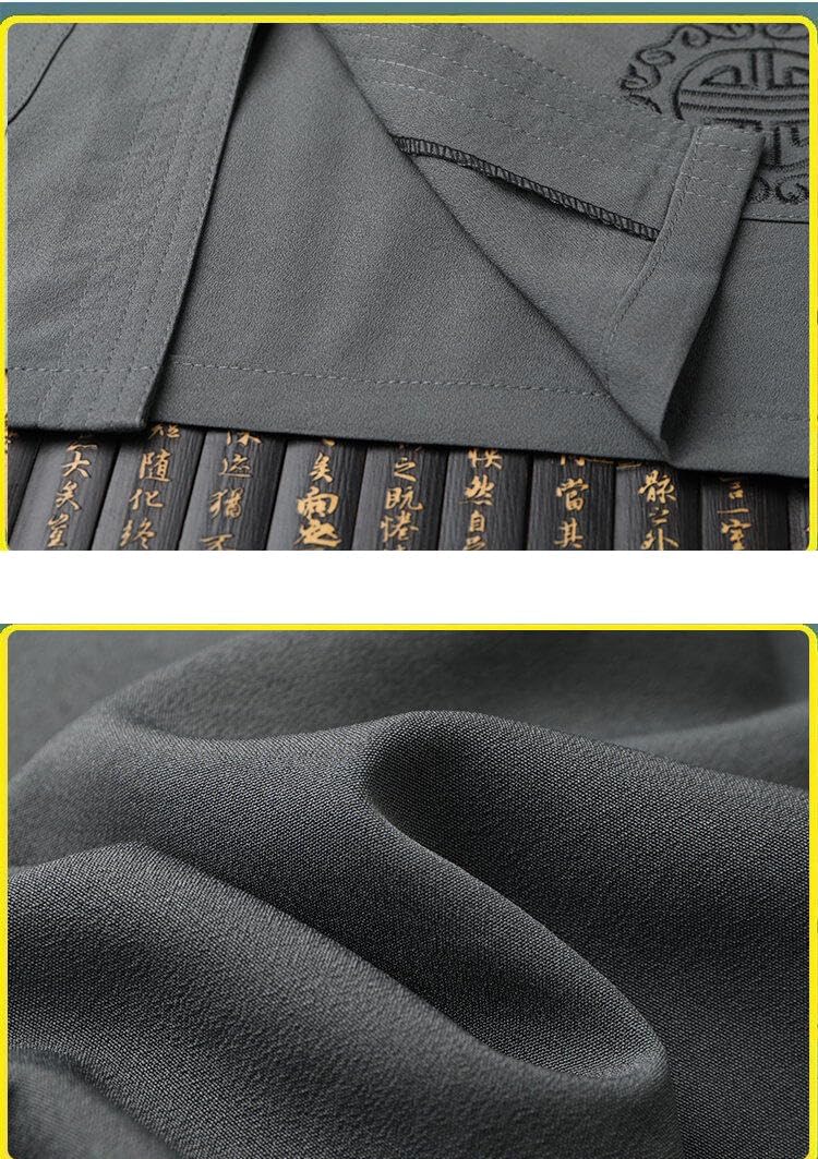 Casual Long Sleeve Men's Tang Suit Set, Spring and Autumn Middle-Aged Chinese Style Daddy Suit