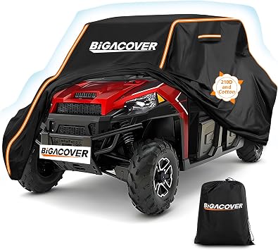 UTV Cover 4 Seater for Polaris Ranger Crew XP General RZR Talon Teryx 4Door | with Reflective Strips Heavy-Duty Windproof All Weather Waterproof Side by Side Covers 4-6 Seater