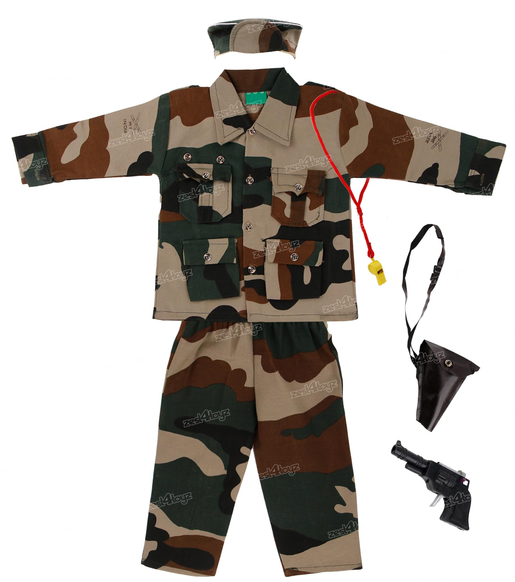 Zest 4 Toyz Army Dress Costume for Kids Indian Military Soldier Fancy Dress with Accessories for Boys & Girls Independence Day Celebrations-Size-28, 5.5-6 Years (B0DB57442F) Amazon Price History, Amazon Price Tracker