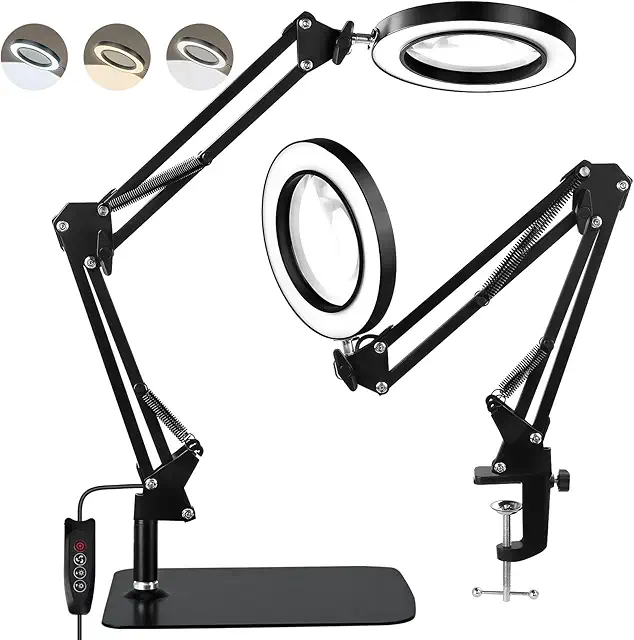 COVVY 10x Magnifying Glass with Light & Stand - Förstoringsglas med lampa