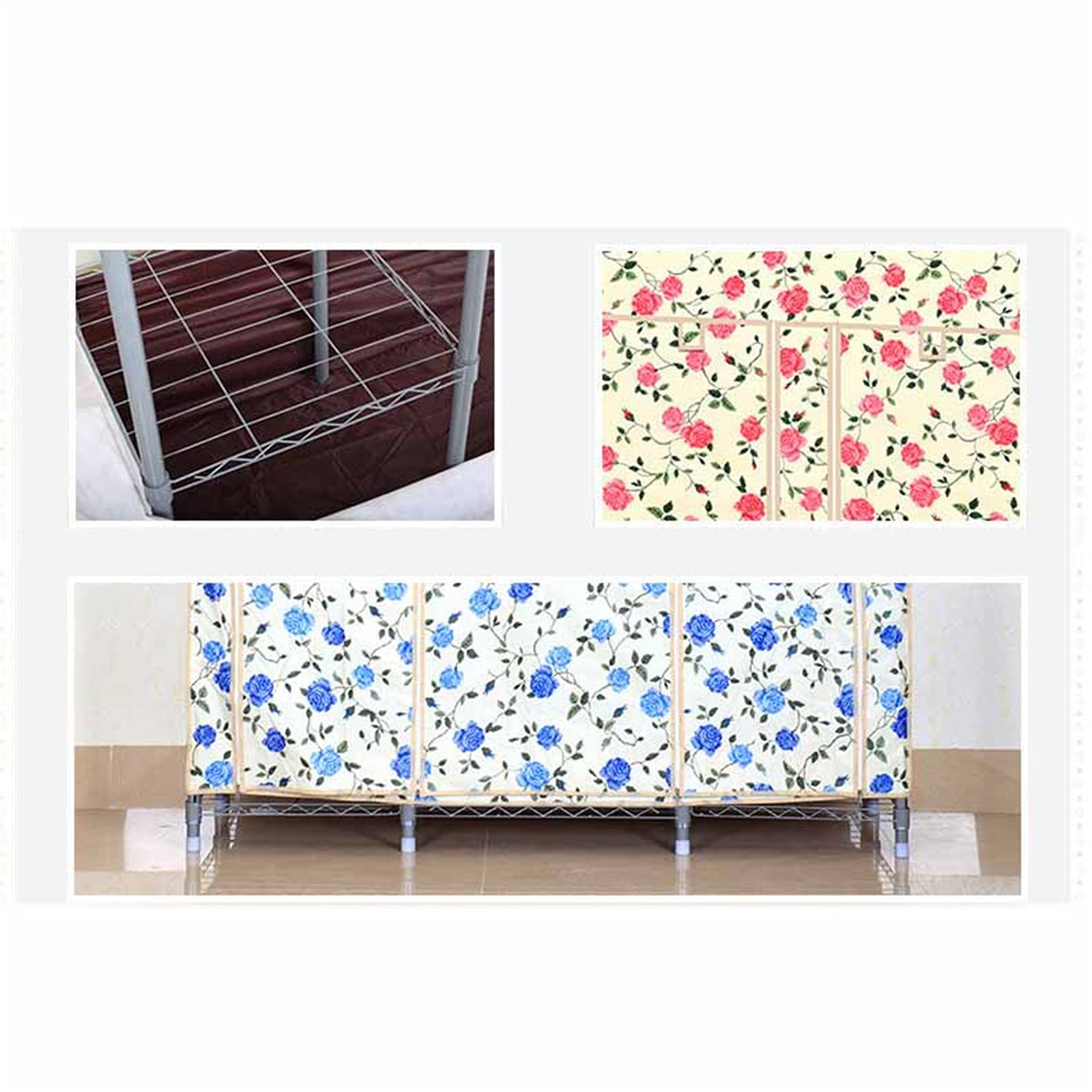Temporärer Stoff-Kleiderschrank, tragbarer Schrank, Lagerregal, Schlafsaal, Gastfamilie, Camping-Schrank, offener Schlafzimmer-Kleiderschrank, 170 x 140 x 45 cm (Größe: 170 x 140 x 45 cm, FA