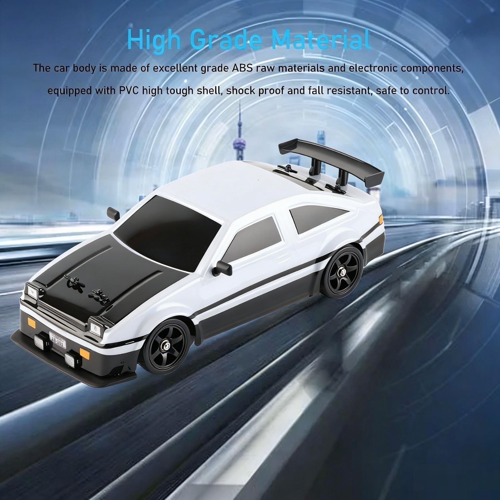 BuyWeek Zdalnie sterowany samochód Drift, 2,4 GHz 1:16 RC Drift Auto napęd na wszystkie koła, zabawka z diodami LED, dla dzieci, chłopców, dziewcząt i dorosłych