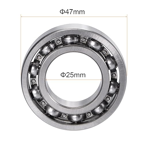 Miniatura 10 de uxcell 6007 Rodamientos de bolas de ranura profunda de 1.378in, diámetro 2.441in, diámetro exterior 0.551in de grosor, C3, acero cromado