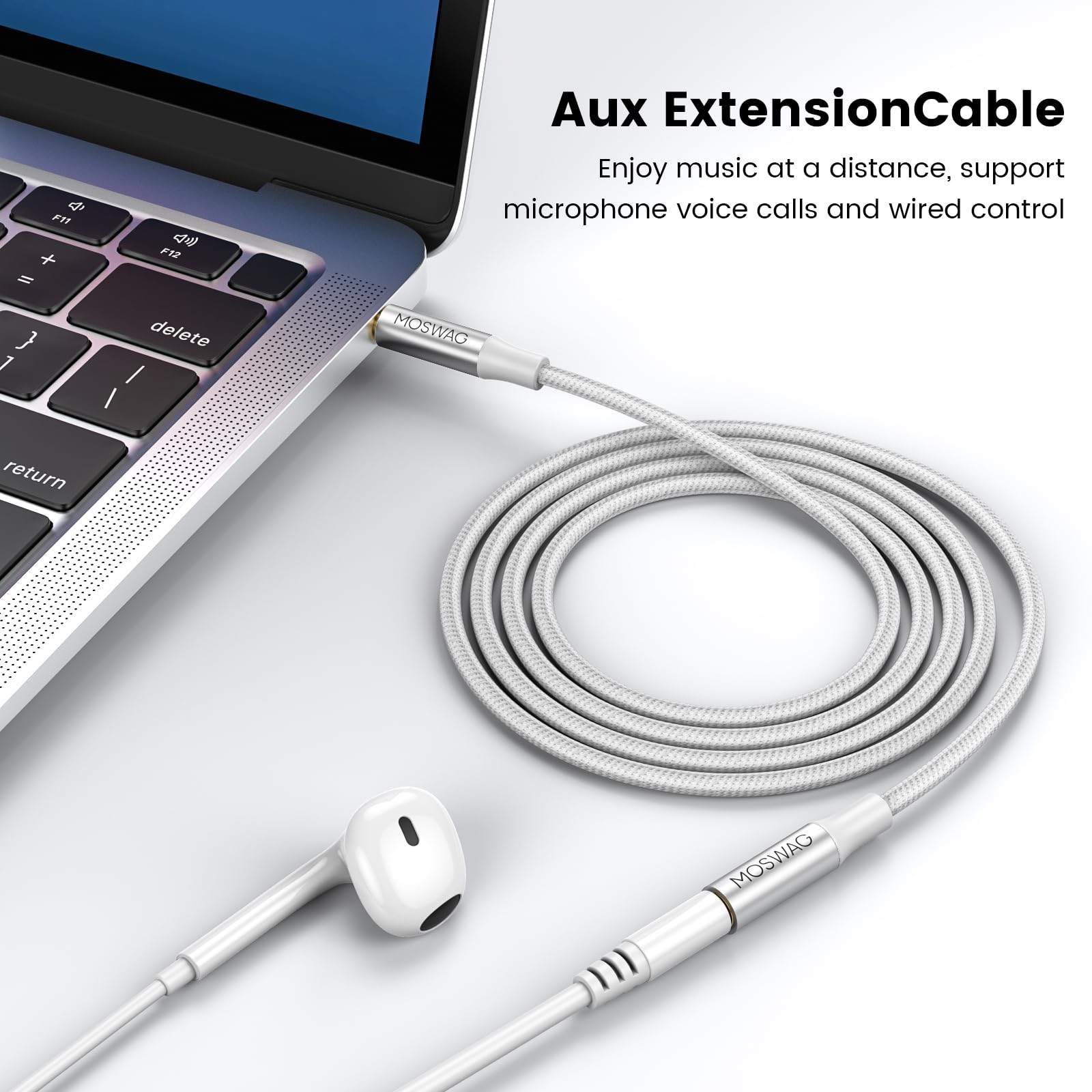 Cavo Di Prolunga Per Cuffie 3,5 Mm TRRS, 0,3 M, Nylon Intrecciato, Maschio-femmina, Per PC, Tablet, PS4, Stereo