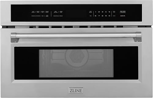 ZLINE Horno microondas de convección integrado de acero inoxidable de 30 pulgadas de ancho, 1.6 pies cúbicos con velocidad y sensor de cocción