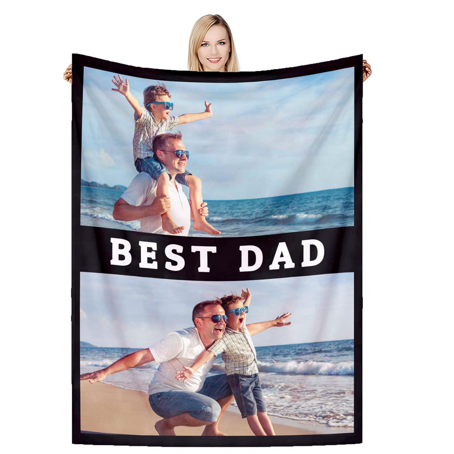 DSSHENGDS Best Mum Gifts，Personalised Blankets For Birthday，Personalised Couples Blanket，Personalised Photo Gifts For Mum Girlfriend Her Him Anniversary Christmas-B-150 * 200CM