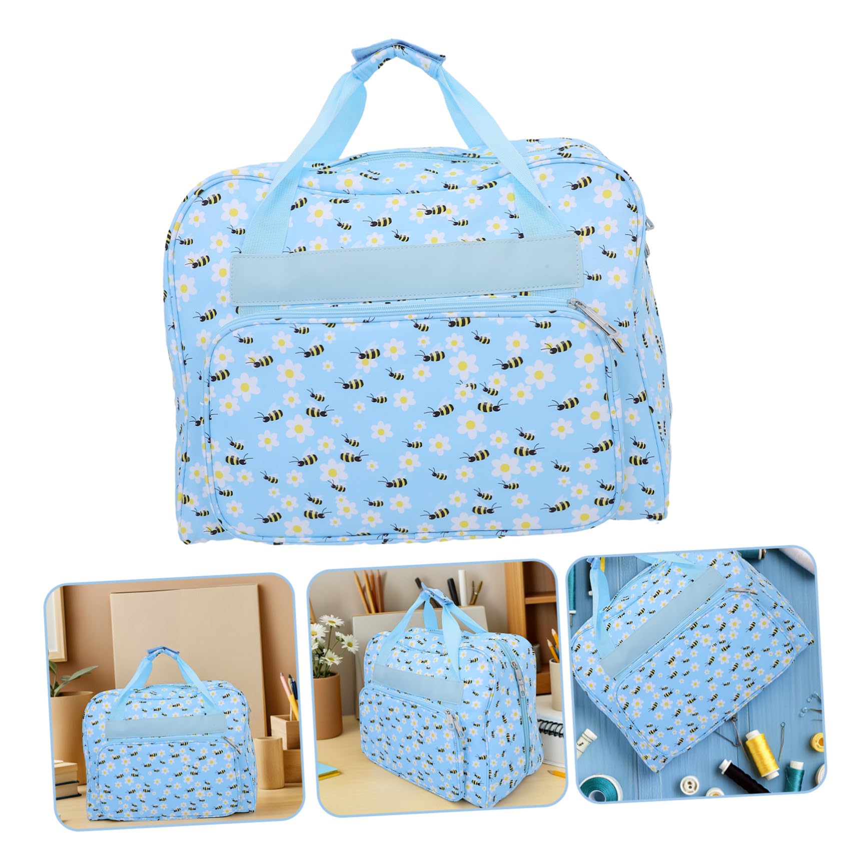 Sac de Machine à Coudre Portable Sac de Voyage à Couture Tissu Oxford 600d Ciel Bleu