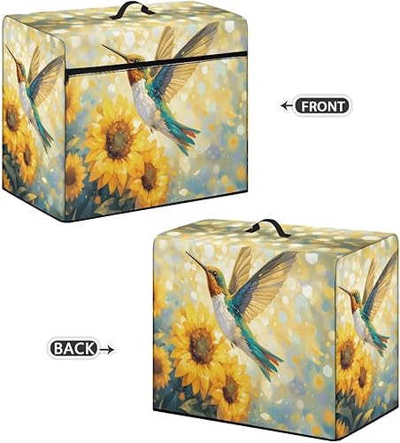 Miniatura 9 de Mumeson Cubierta antipolvo para máquina de coser de gatos negros con flores, para la mayoría de máquinas de coser estándar, plegable, duradera, con